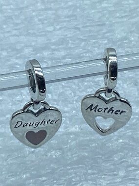 Pandora, “ Mother & Daughter” Double Heart Split Dangle  799187C01  P51-1